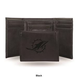 Mens NFL Miami Dolphins Faux Leather Trifold Wallet alternate view