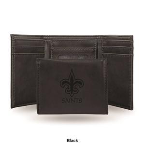 Mens NFL New Orleans Saints Faux Leather Trifold Wallet alternate view