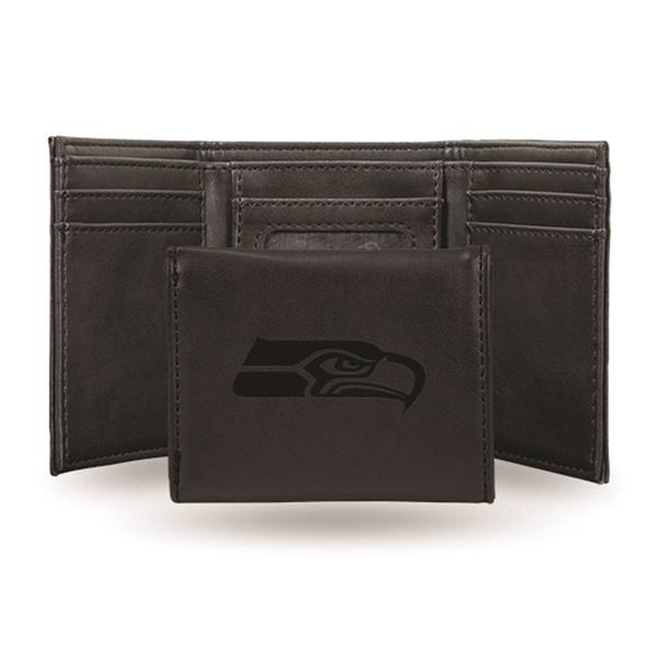 Mens NFL Seattle Seahawks Faux Leather Trifold Wallet
