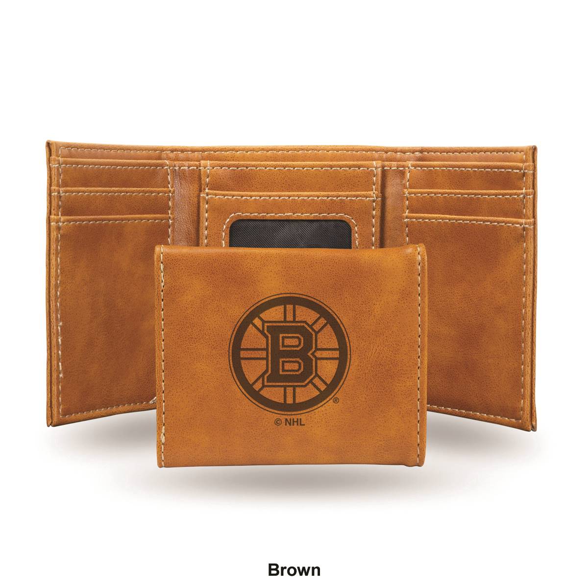 Mens NHL Boston Bruins Faux Leather Trifold Wallet