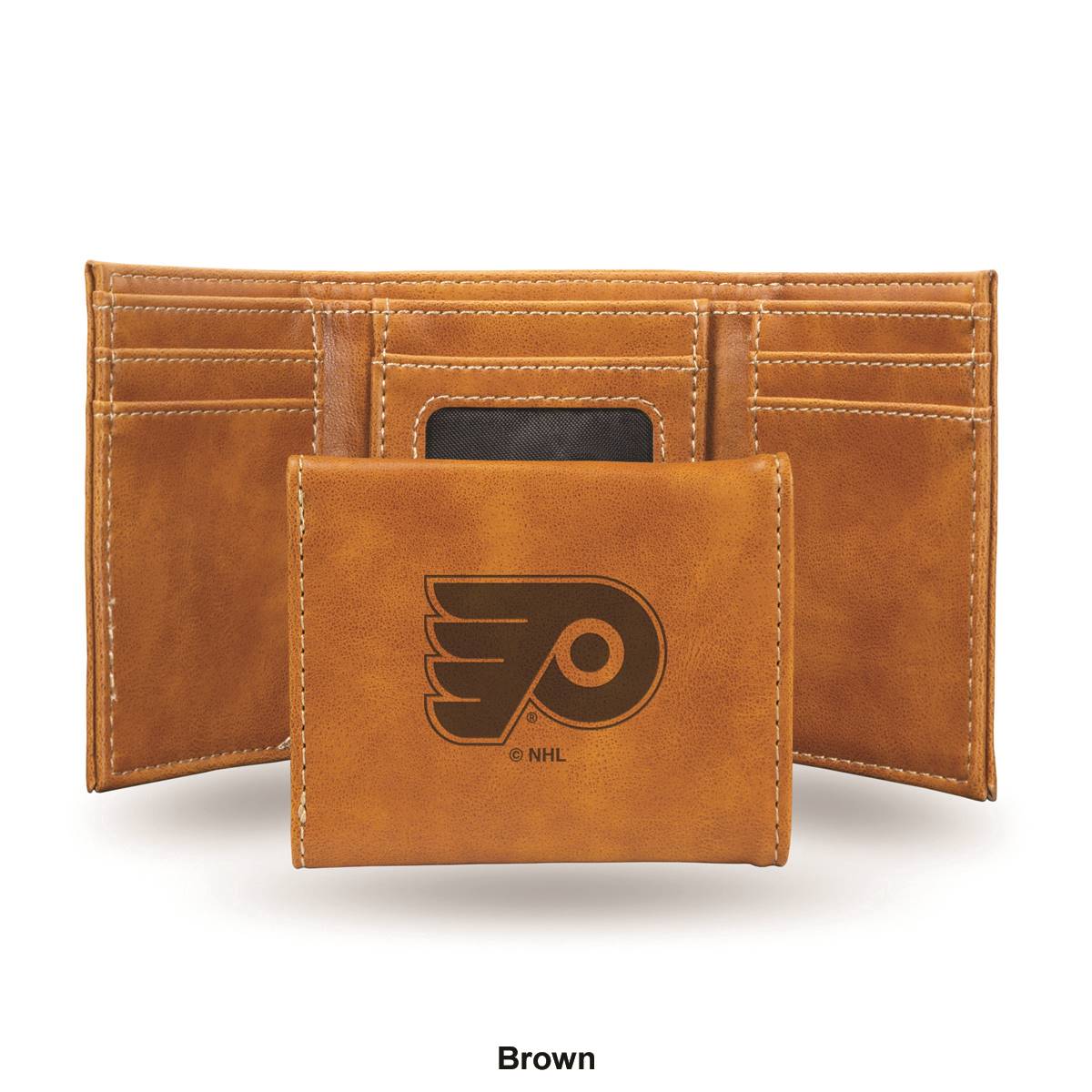 Mens NHL Philadelphia Flyers Faux Leather Trifold Wallet