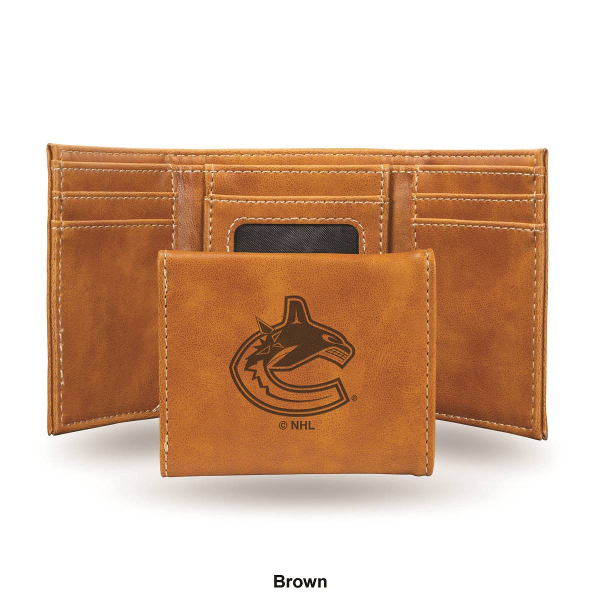 Mens NHL Vancouver Canucks Faux Leather Trifold Wallet