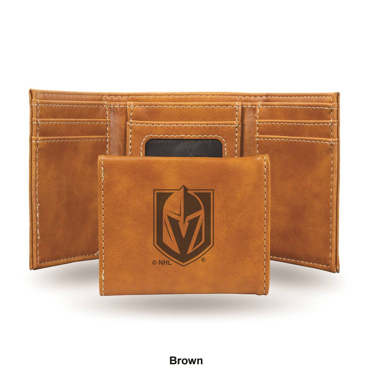 Mens NHL Vegas Golden Knights Faux Leather Trifold Wallet