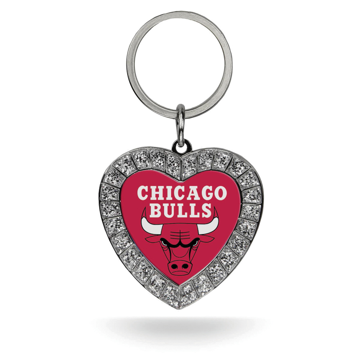 Womens NBA Chicago Bulls Rhinestone Heart Key Ring