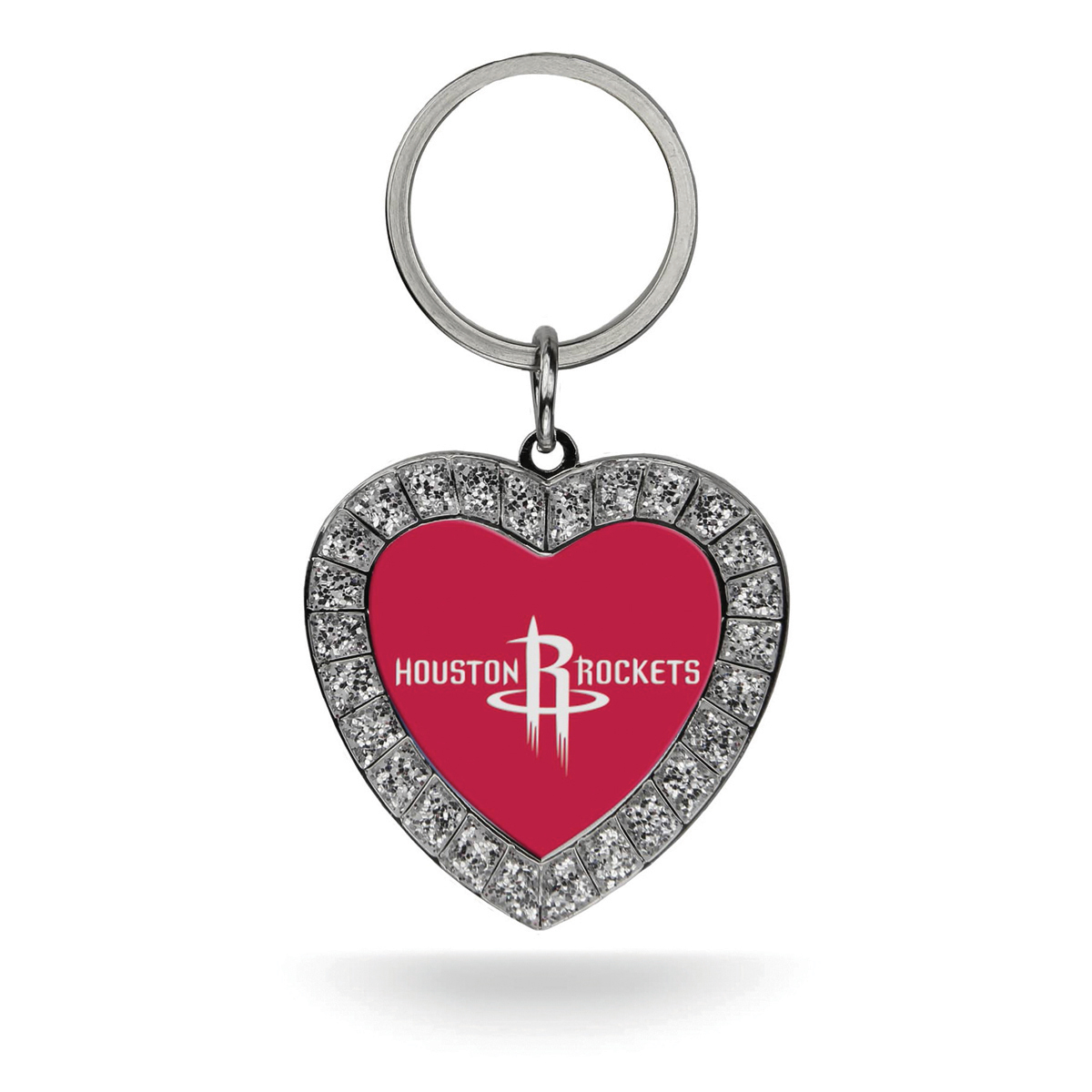 Womens NBA Houston Rockets Rhinestone Heart Key Ring