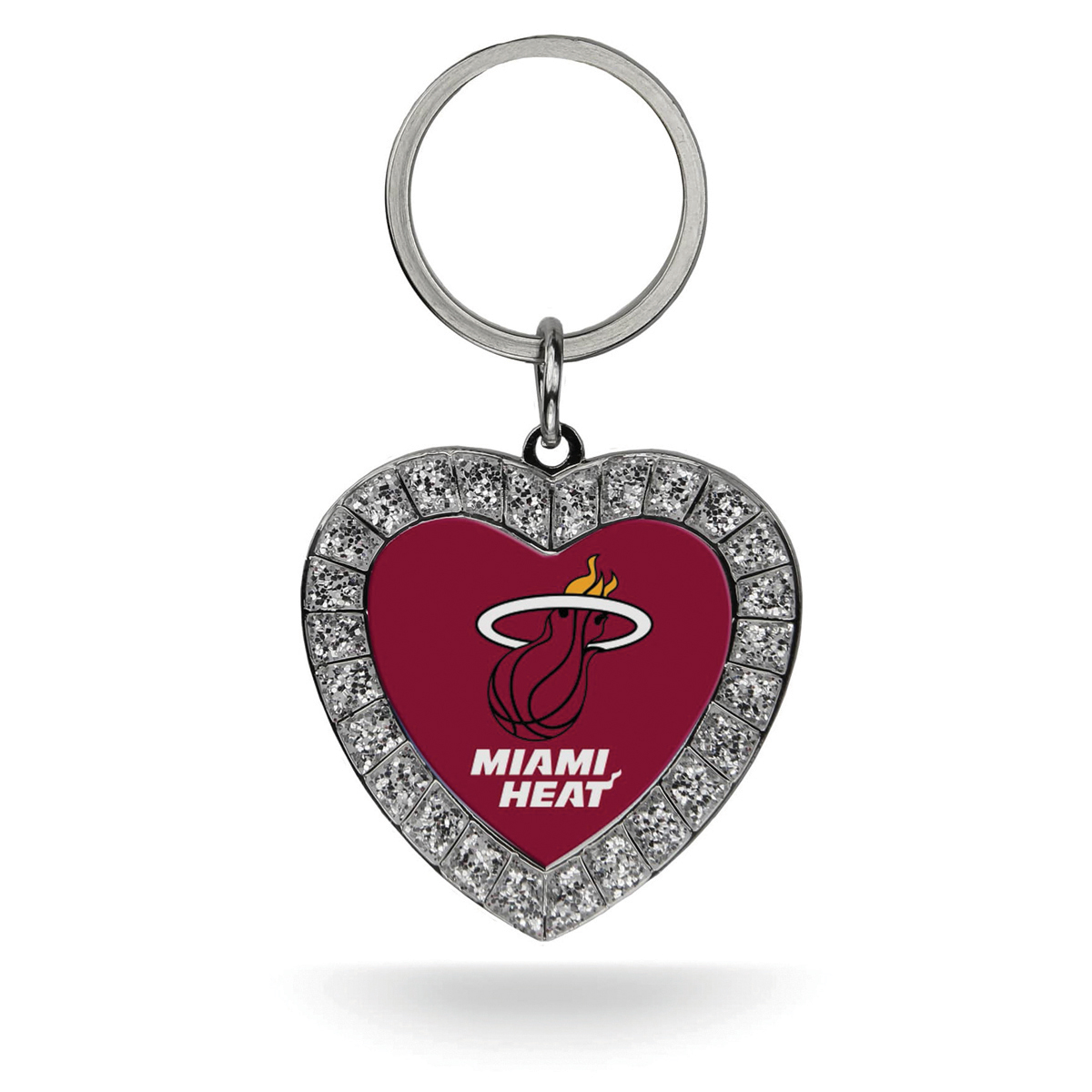 Womens NBA Miami Heat Rhinestone Heart Key Ring