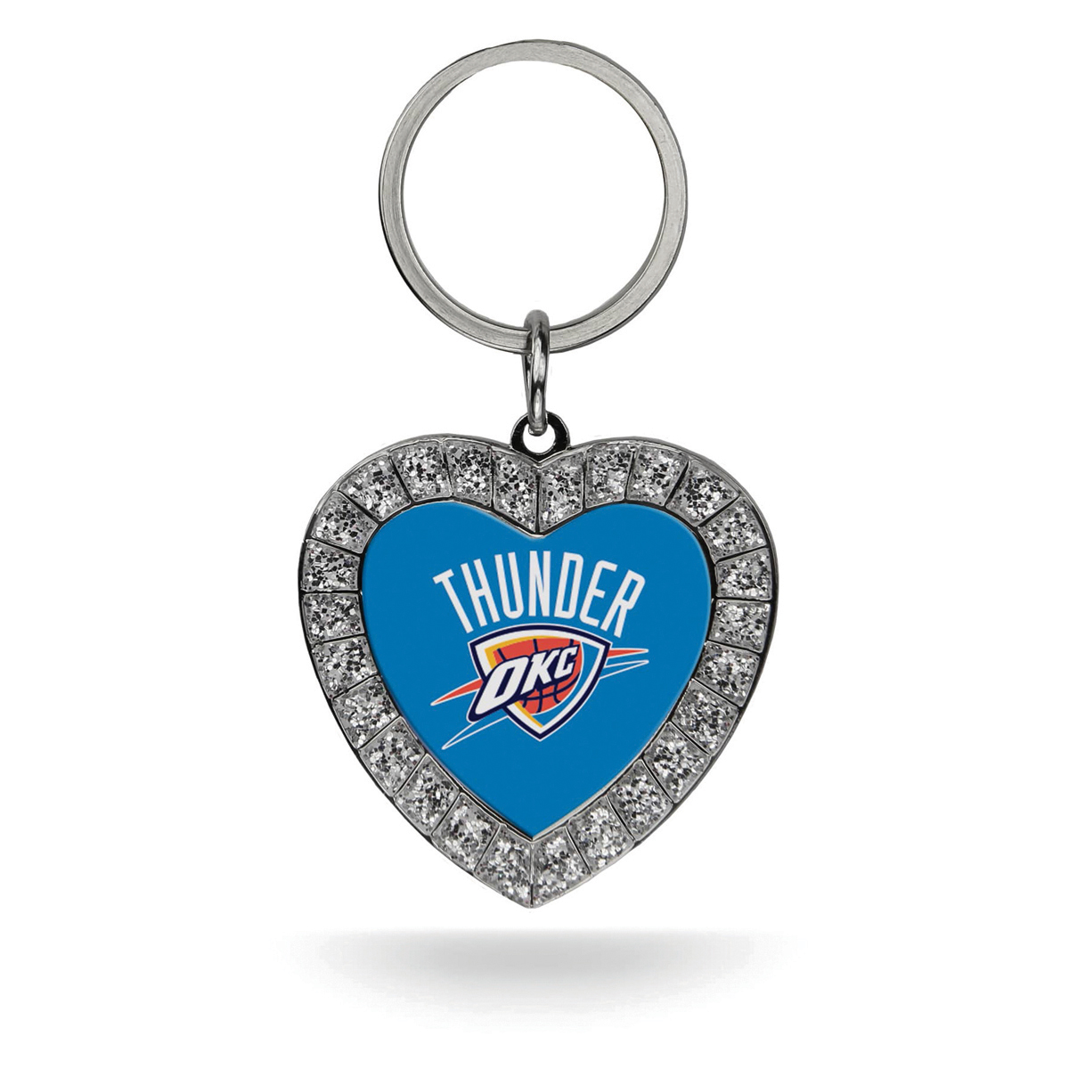 Womens NBA Oklahoma City Thunder Rhinestone Heart Key Ring