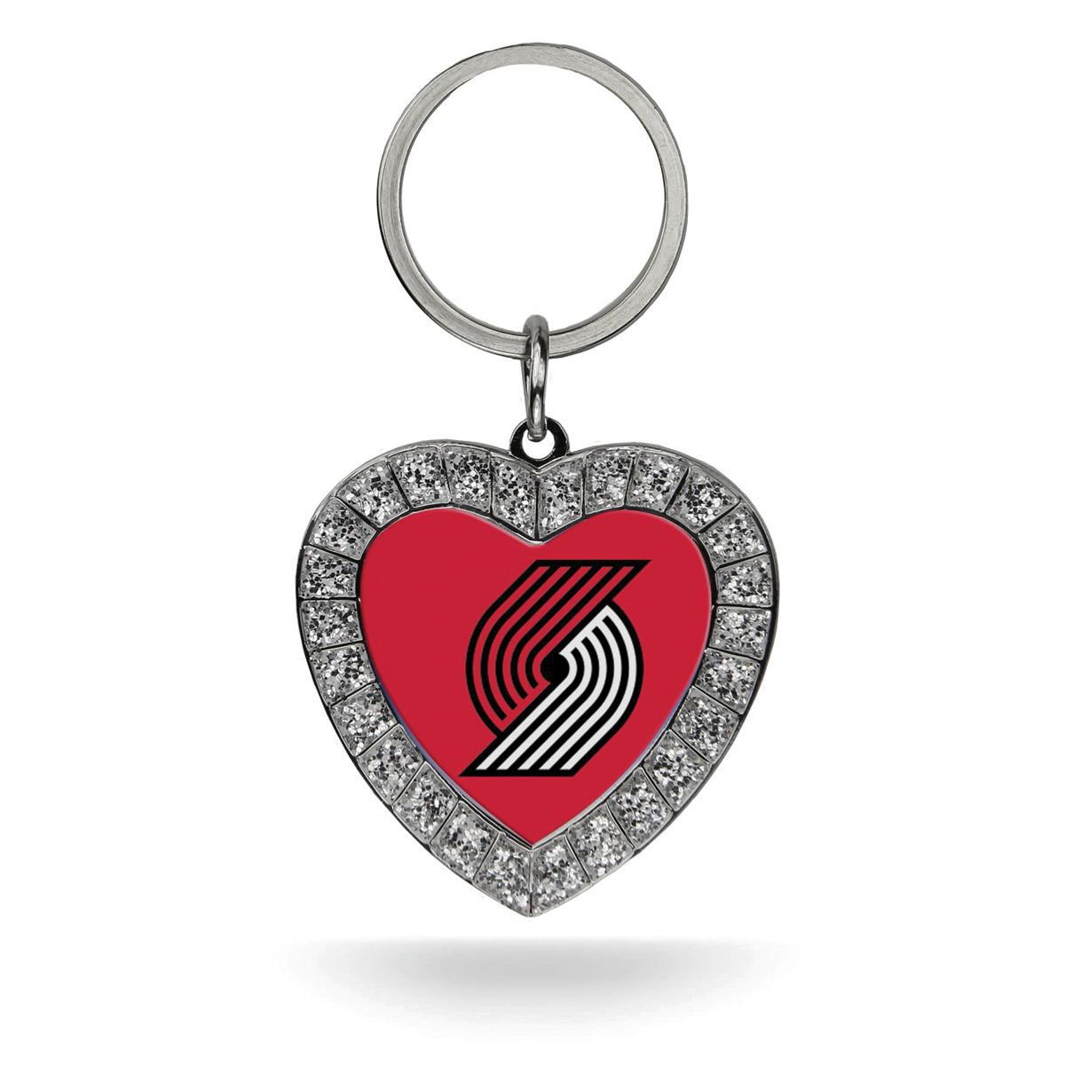 NBA Portland Trail Blazers Rhinestone Heart Keychain