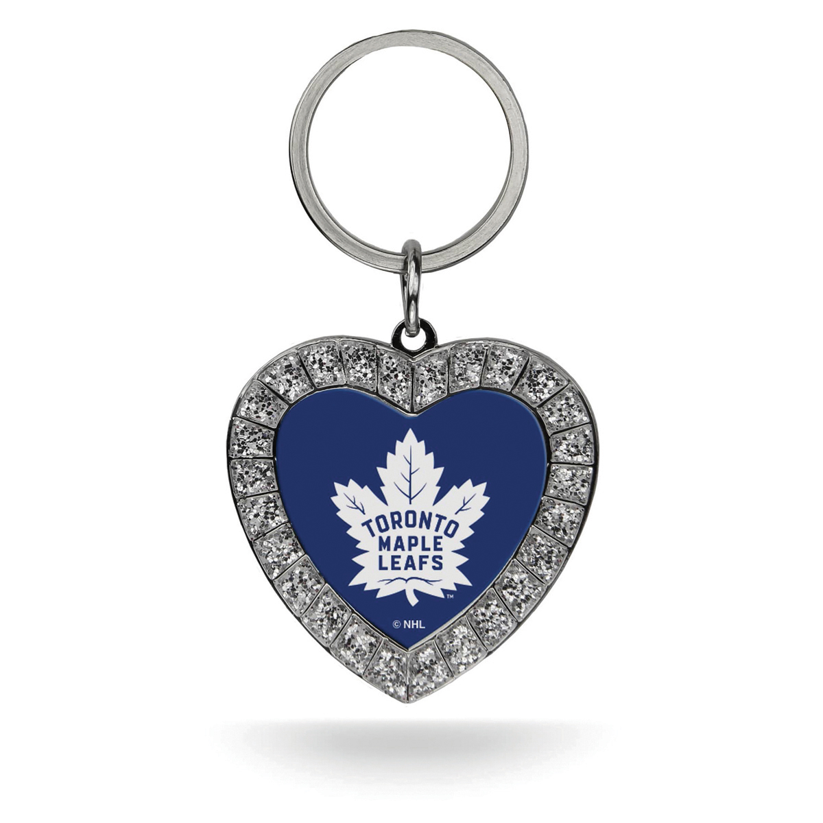 Womens NHL Toronto Maple Leafs Rhinestone Heart Key Ring