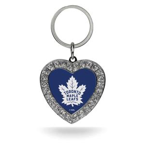Womens NHL Toronto Maple Leafs Rhinestone Heart Key Ring