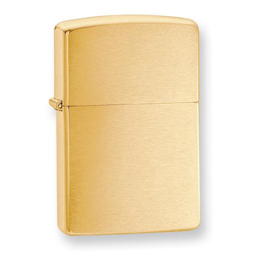 Zippo Solid Brass Plain Brushed Brass Lighter