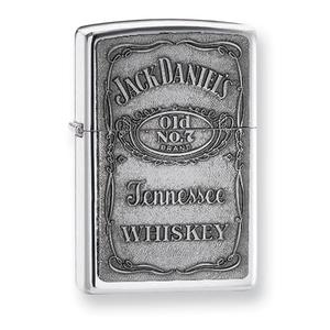 Zippo Jack Daniels Pewter Emblem Chrome Lighter