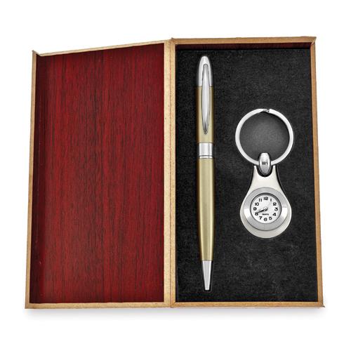 Two-Tone Watch Key Ring & Pen Gift Set alternate view