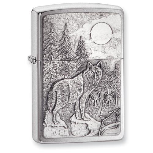 Zippo Timberwolves Emblem Brushed Chrome Lighter