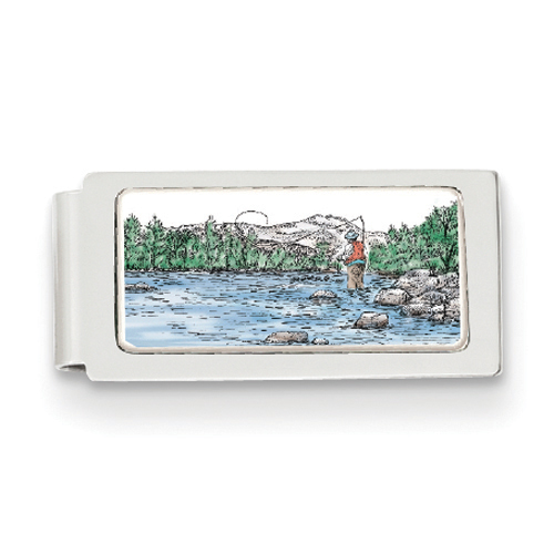 Mens Barlow Designs Fisherman Hinged Money Clip