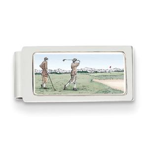 Mens Barlow Designs Color Golfers Hinged Money Clip