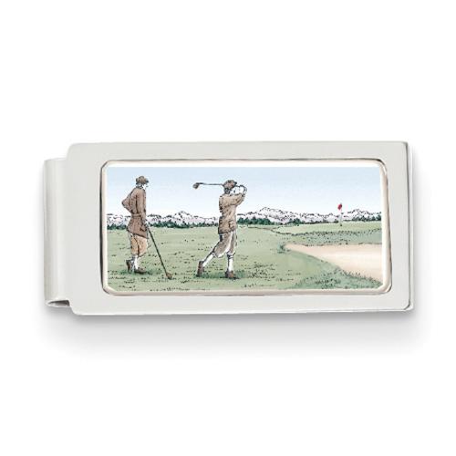 Mens Barlow Designs Color Golfers Hinged Money Clip
