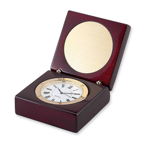 Square Wood Box With A Clock