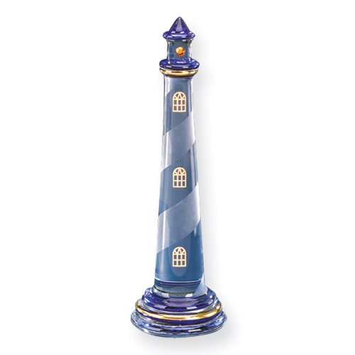 Blue Lighthouse Glass Figurine