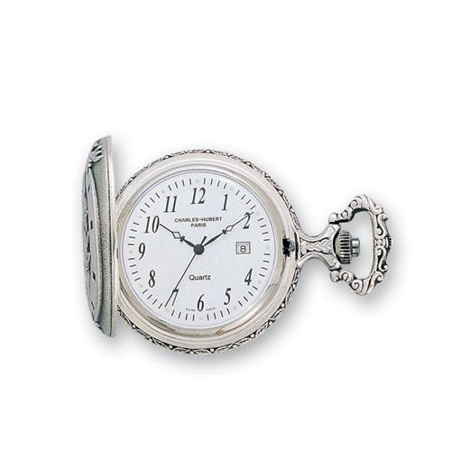 Mens Charles Hubert Anodized Finish Horses Pocket Watch