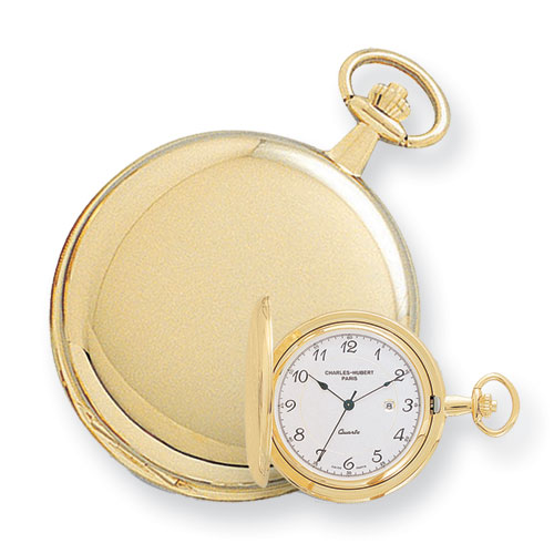Mens Charles Hubert 14kt. Gold W/ Date Pocket Watch