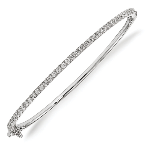 Sterling Silver CZ Hinged Bracelet