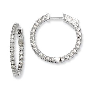Sterling Silver 23mm x 21mm Hoop Earrings