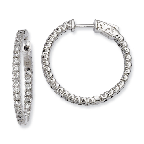 Sterling Silver 28mm X 26mm Hoop Earrings