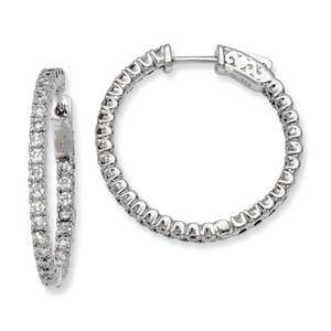 Sterling Silver 28mm x 26mm Hoop Earrings