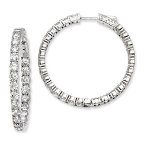 Sterling Silver 37mm x 35mm Hoop Earrings