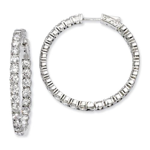 Sterling Silver 37mm x 35mm Hoop Earrings