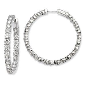 Sterling Silver 39mm x 38mm Hoop Earrings