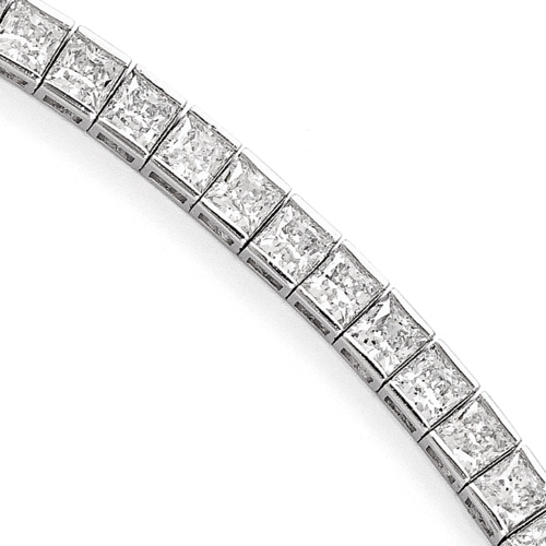 Sterling Silver Rhodium Plated 7in. Bracelet