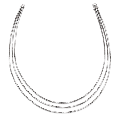 Sterling Silver 3 Layered 16in. Necklace