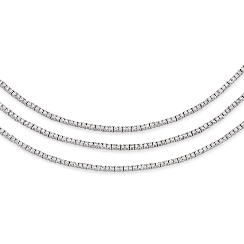 Sterling Silver 3 Layered 16in. Necklace
