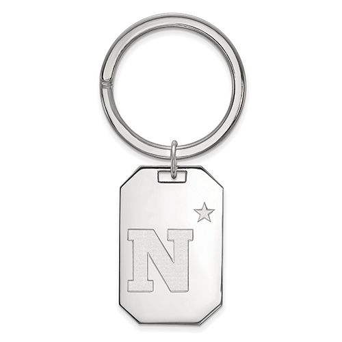 Navy Sterling Silver Keychain