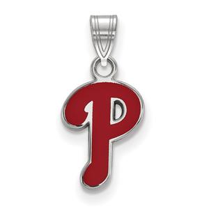Unisex MLB Philadelphia Phillies Small Enamel Pendant-Red