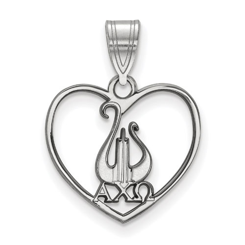 Alpha Chi Omega Heart Pendant