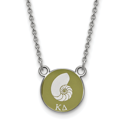 Sterling Silver XS Kappa Delta Enameled Pendant & Chain