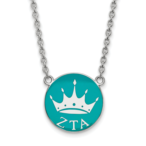 Enameled Zeta Tau Alpha Pendant & Chain