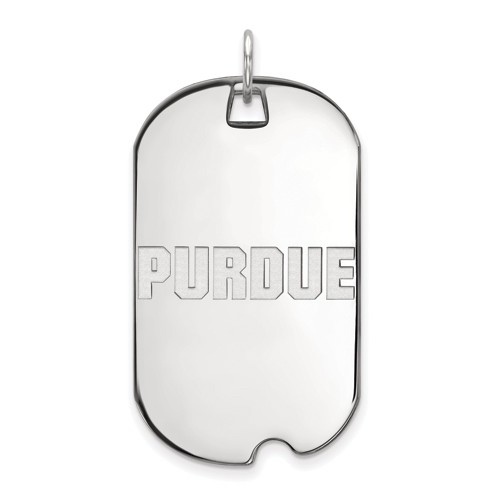 Sterling Silver Purdue University Dog Tag Charm