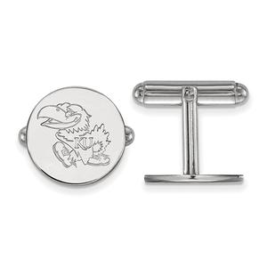 Mens University of Kansas Silver Cuff Links