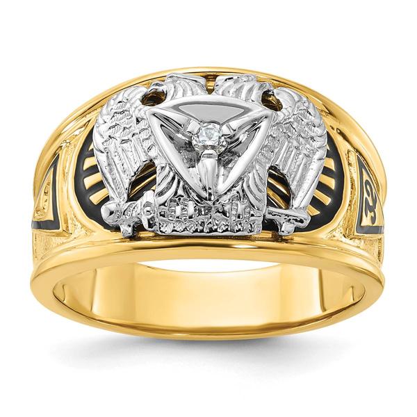 Mens Gentlemens Classics(tm) 14kt. Gold 1/20ctw. Diamond Eagle Ring