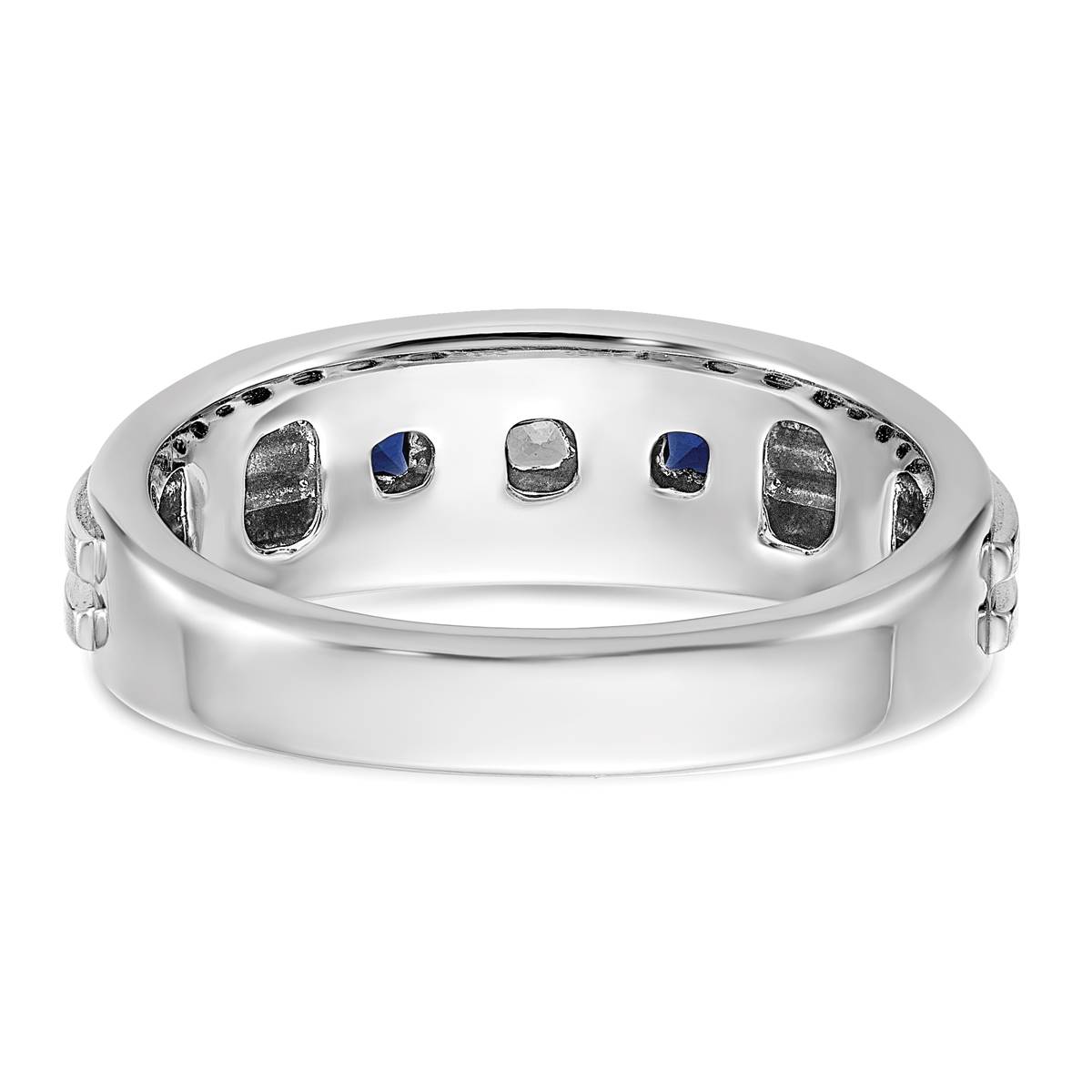 Mens Gentlemens Classics(tm) 14kt. White Gold Sapphire Satin Ring