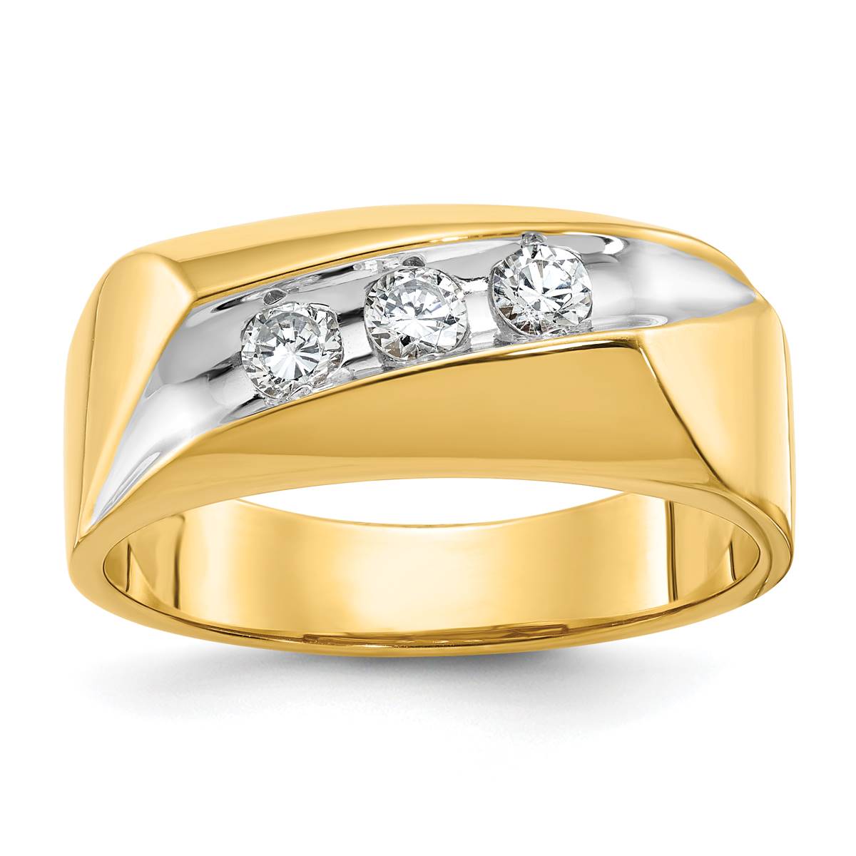 Mens Gentlemens Classics(tm) 14kt. Gold White Rhodium Diamond Ring