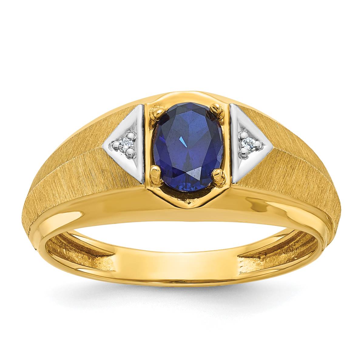 Mens Gentlemens Classics(tm) 14kt. Gold Lab Created Sapphire Ring