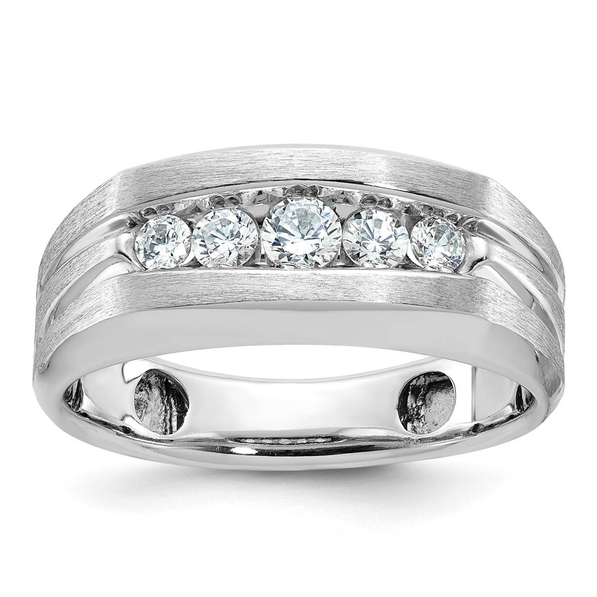 Mens Diamond Classics(tm) 10kt. White Gold 1/2ctw. 5 Diamond Ring