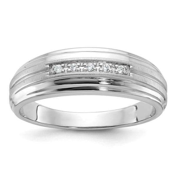 Mens Gentlemens Classics(tm) 14kt. White Gold 1/20ctw. Diamond Ring