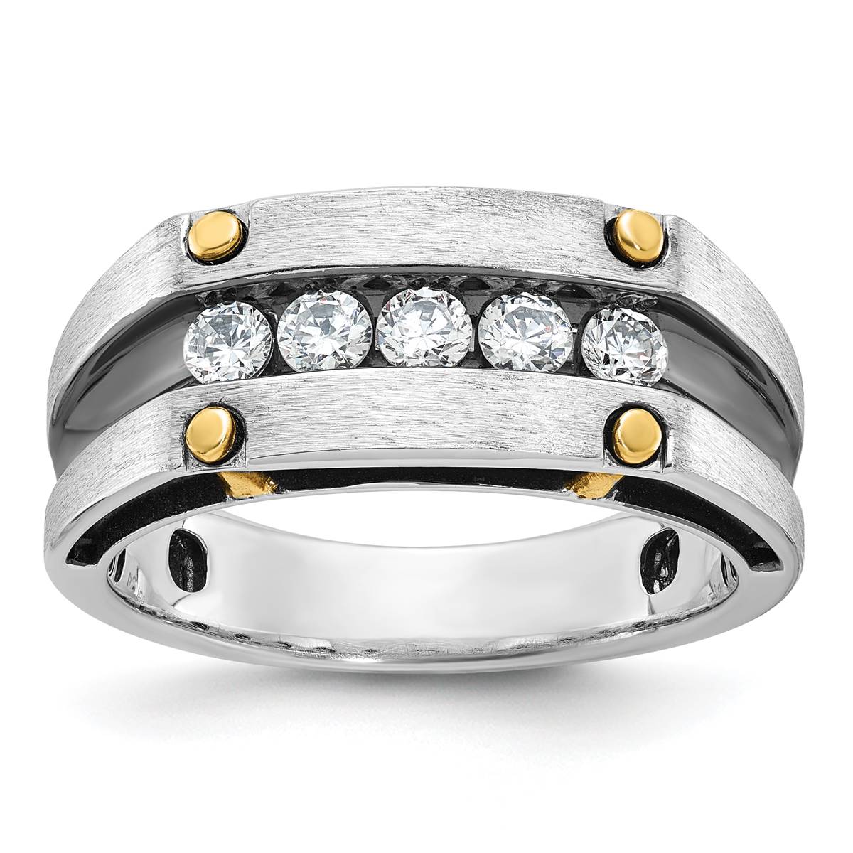 Mens Gentlemens Classics(tm) 14kt. Two Tone Black Rhodium Ring