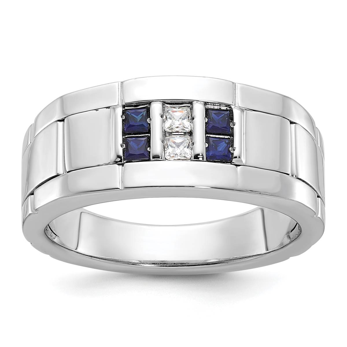 Mens Gentlemens Classics(tm) 14kt. White Gold Square Sapphire Ring